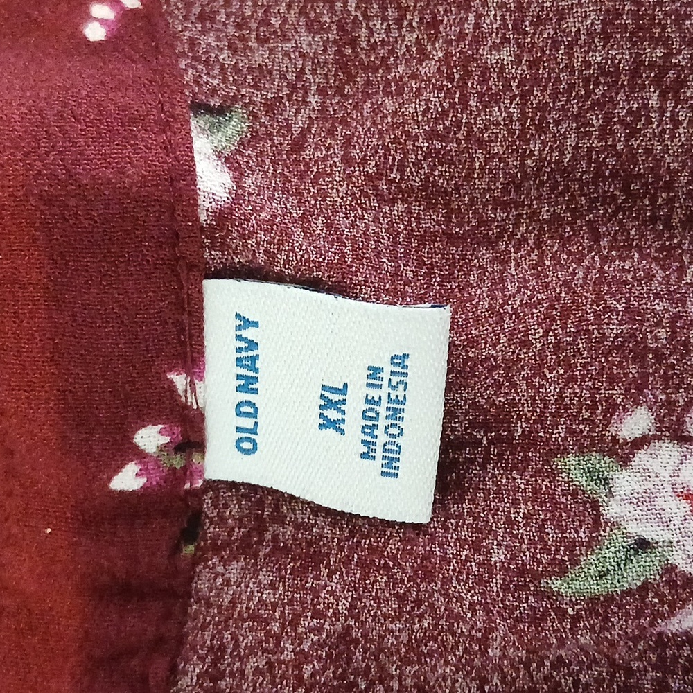 Old Navy Womens Plus Size Burgundy Floral Midi Dress Size XXL - Picture 6 of 6
